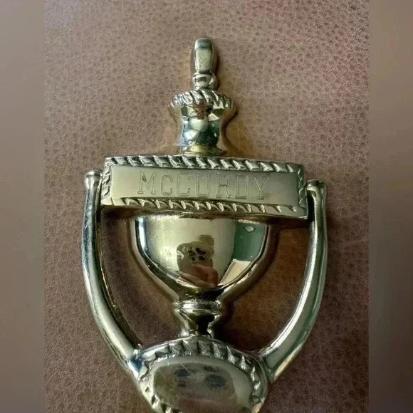 Vintage Solid Brass Door Knocker With McCurdy Name Engraved - Picture 2 of 8